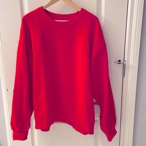 TNA Oversized Fleece Crewneck Red